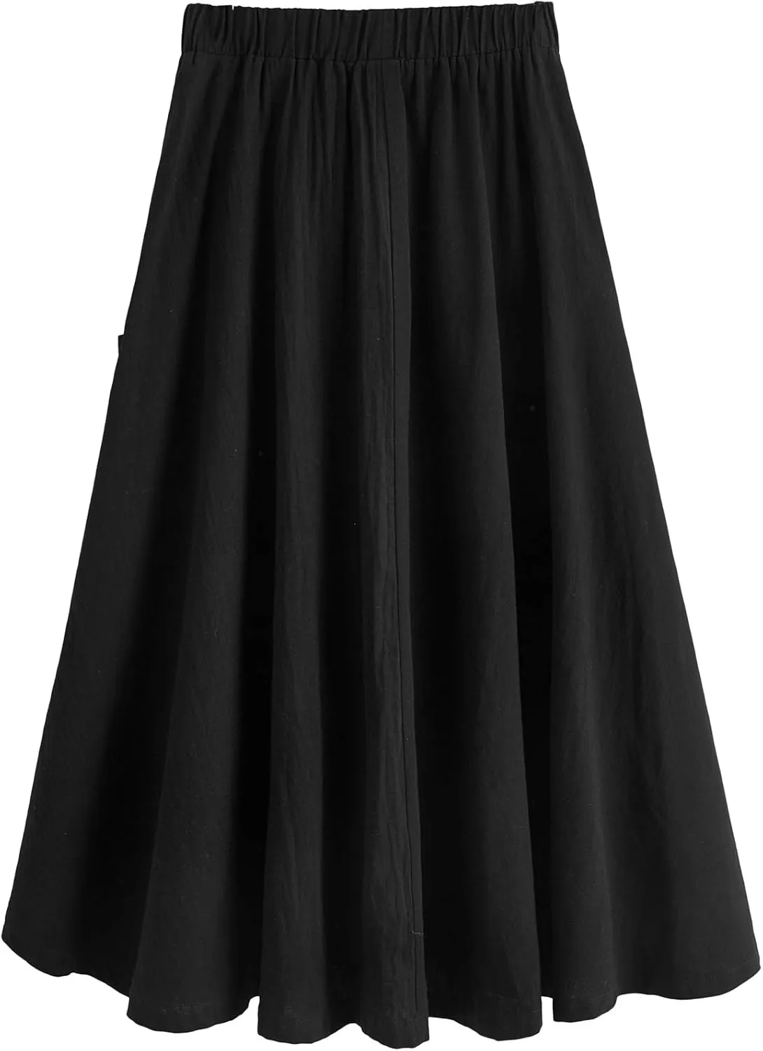 SweatyRocks Women's Casual High Waist Pleated A-Line Midi Skirt with Pocket