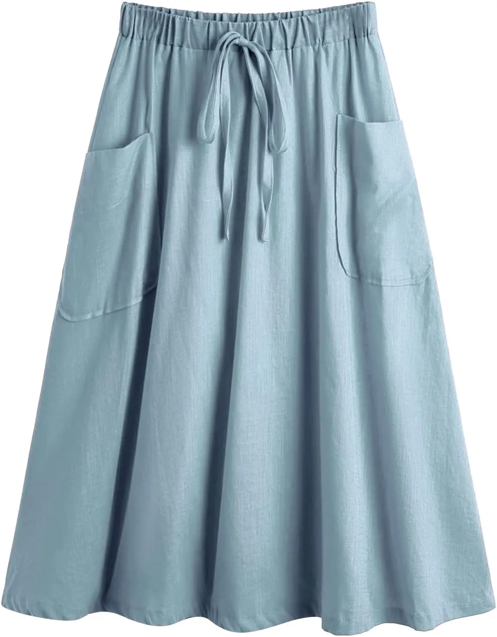 SweatyRocks Women's Casual High Waist Pleated A-Line Midi Skirt with Pocket