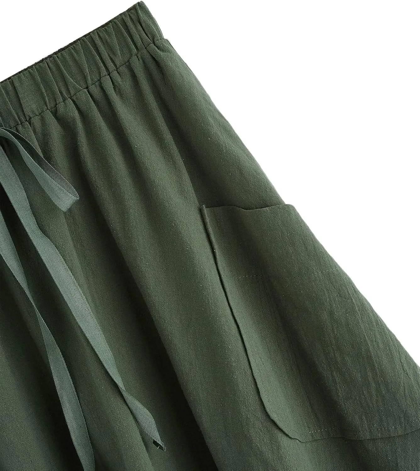 SweatyRocks Women's Casual High Waist Pleated A-Line Midi Skirt with Pocket