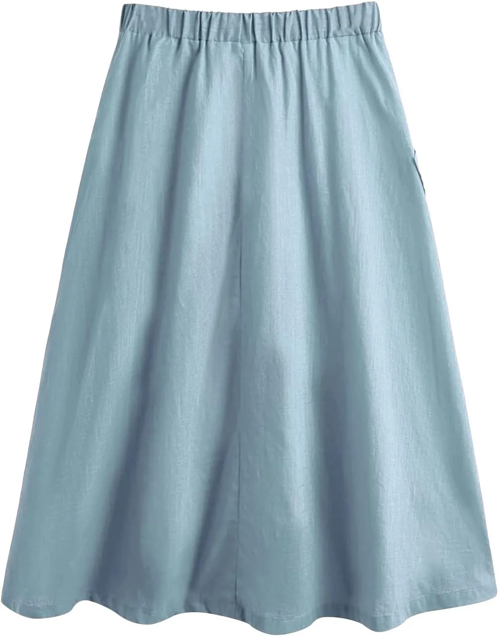 SweatyRocks Women's Casual High Waist Pleated A-Line Midi Skirt with Pocket