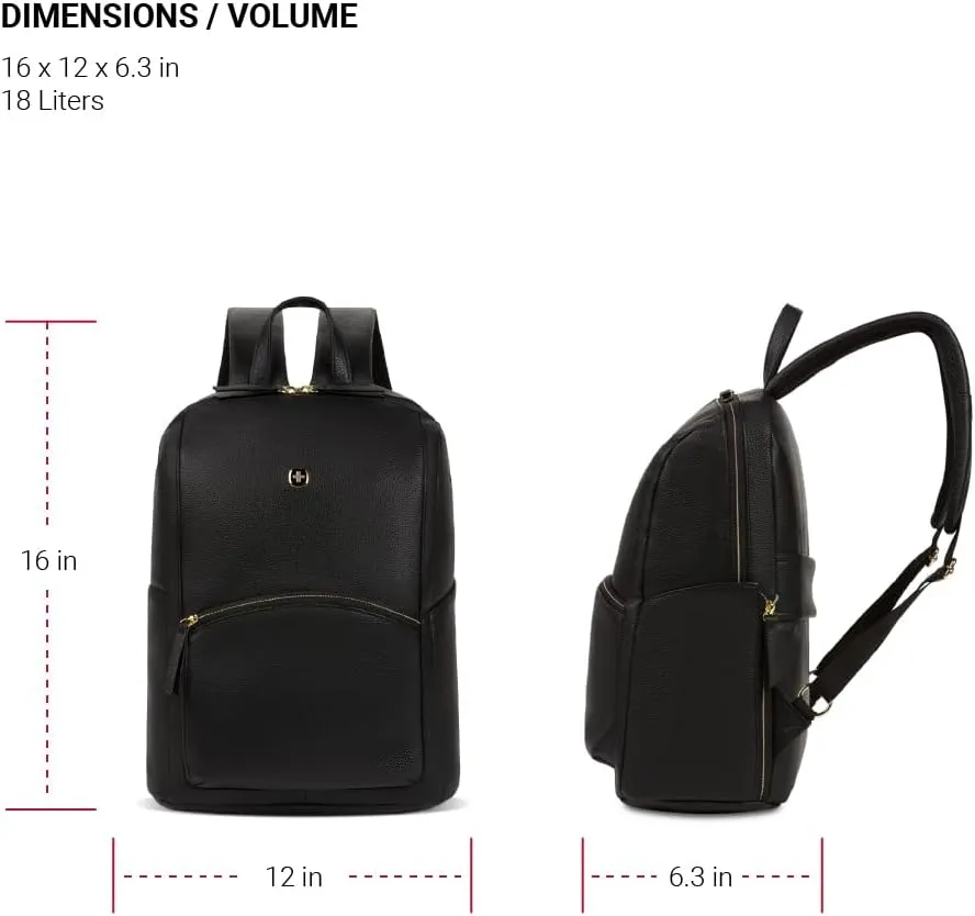SwissGear Serenity Luxe Women's Laptop Backpack, Black, 16 Inches