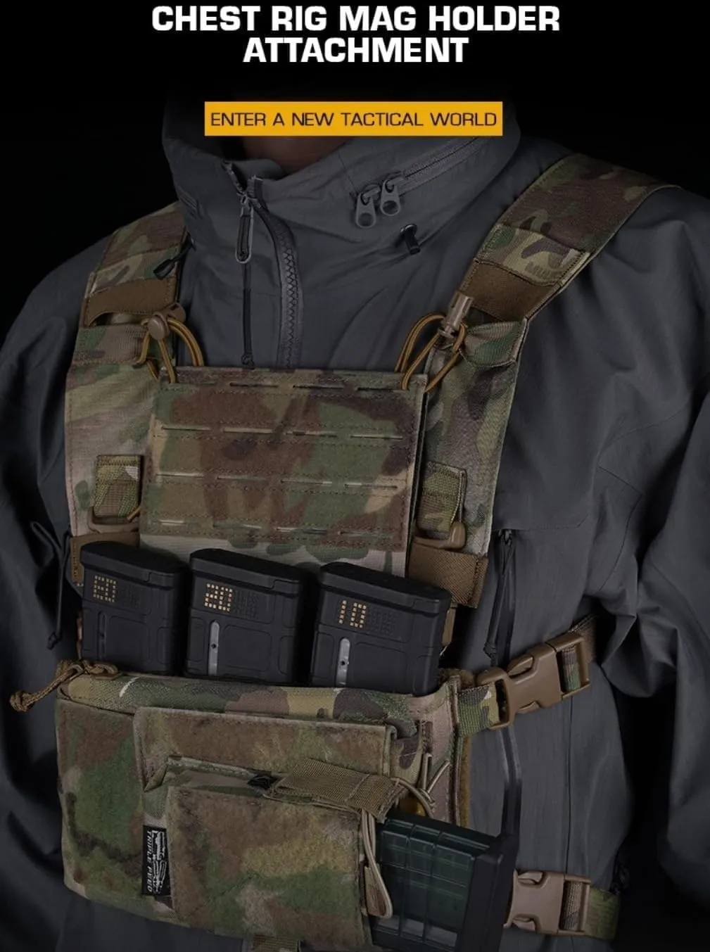 Tactical Chest Rig Mag Pouch MOLLE Holder FERR0 Style A.TAK Panel Hunting Airsoft Chesty Navigation Front Panel Expansion Gear