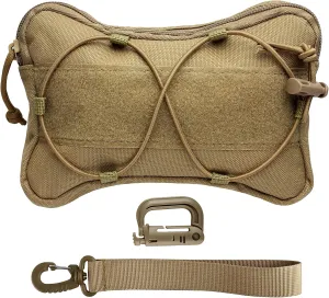 Tactical K9 Side Bag, Small Horizontal Molle Pouch for Service Dog Harness Tactical Dog Vest Attachment Saddlebag Bone Shape for K9 Military, Training