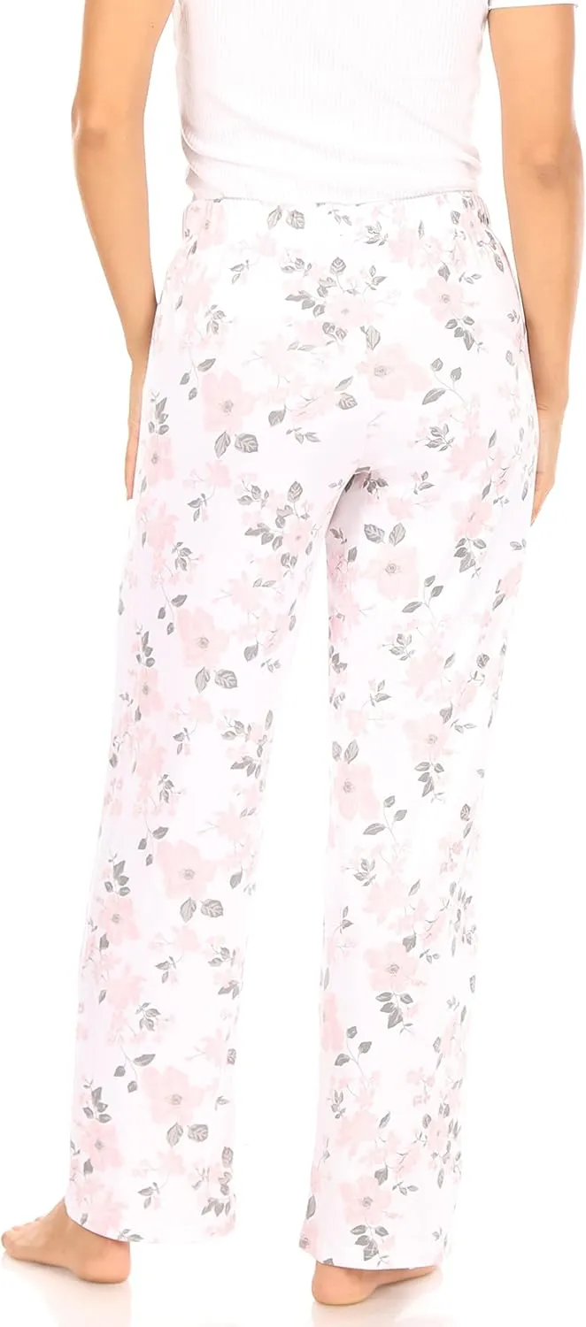 Tahari Women's Drawstring Elastic Waistband Straight Leg Pajama Pants
