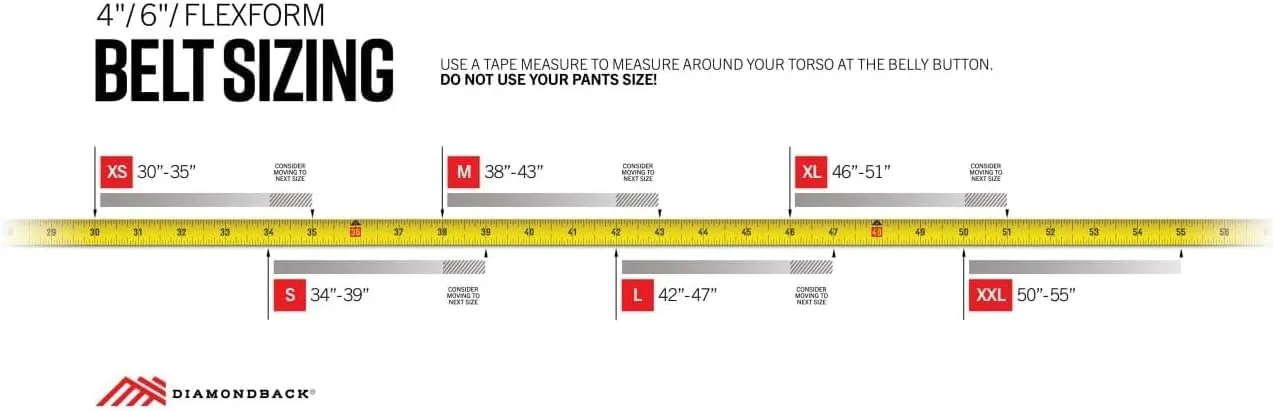 The Diamondback 6" Tool Belt - Padded Tool Belt for Men & Women - Ideal Framer Carpenter Ironworker - Tool Belt Only