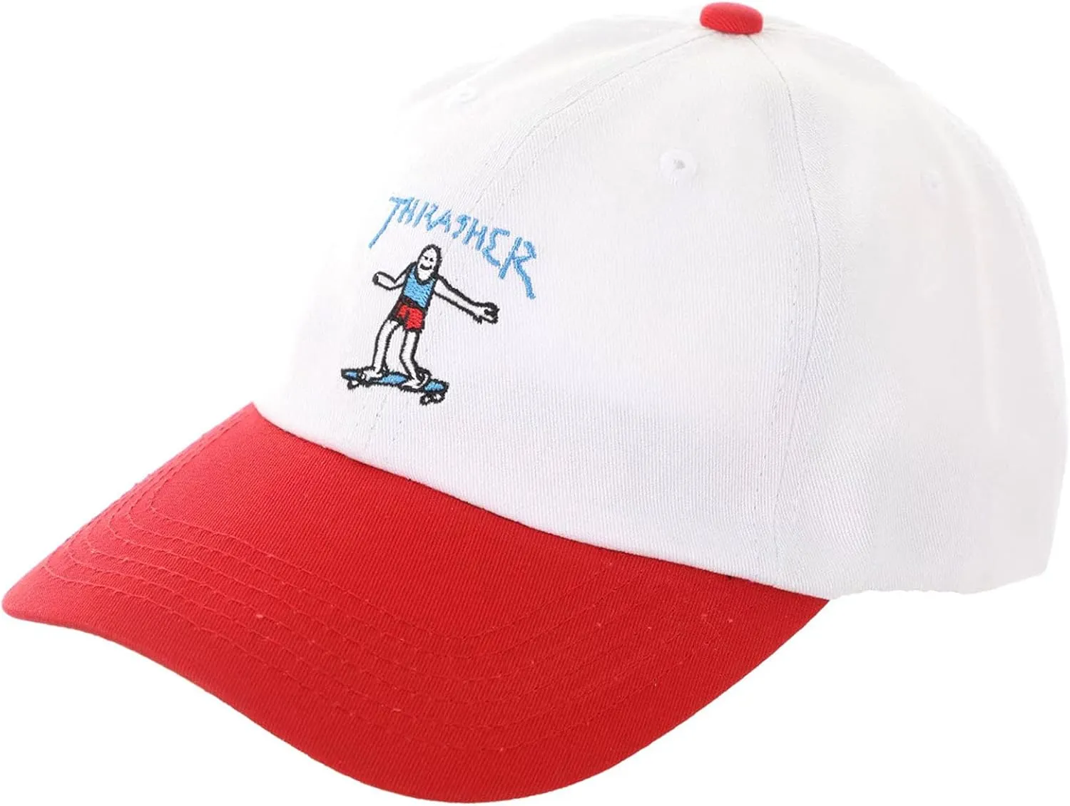 Thrasher Men's Gonz Old Timer Strapback Hat White/Red