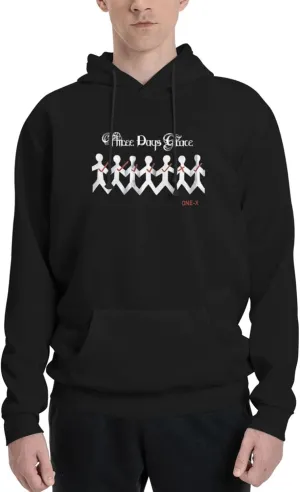 Three Music Days Grace Band One-X Sweater Hoodie Men Sweatshirts Trendy Long Sleeve Pullover Hoodies For Teens Men Youth Black X-Large