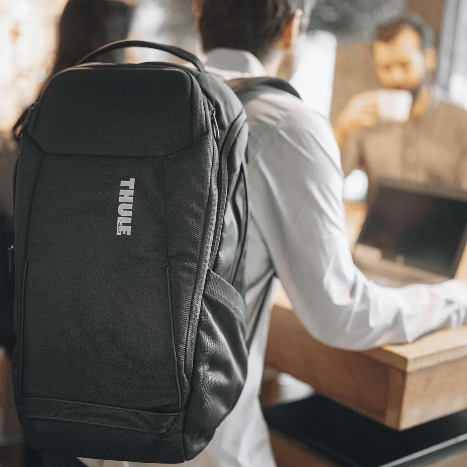 Thule Accent Laptop Backpack New - Hardshell Compartment - Fits MacBook - Recycled Fabric - Hidden & Side Pockets