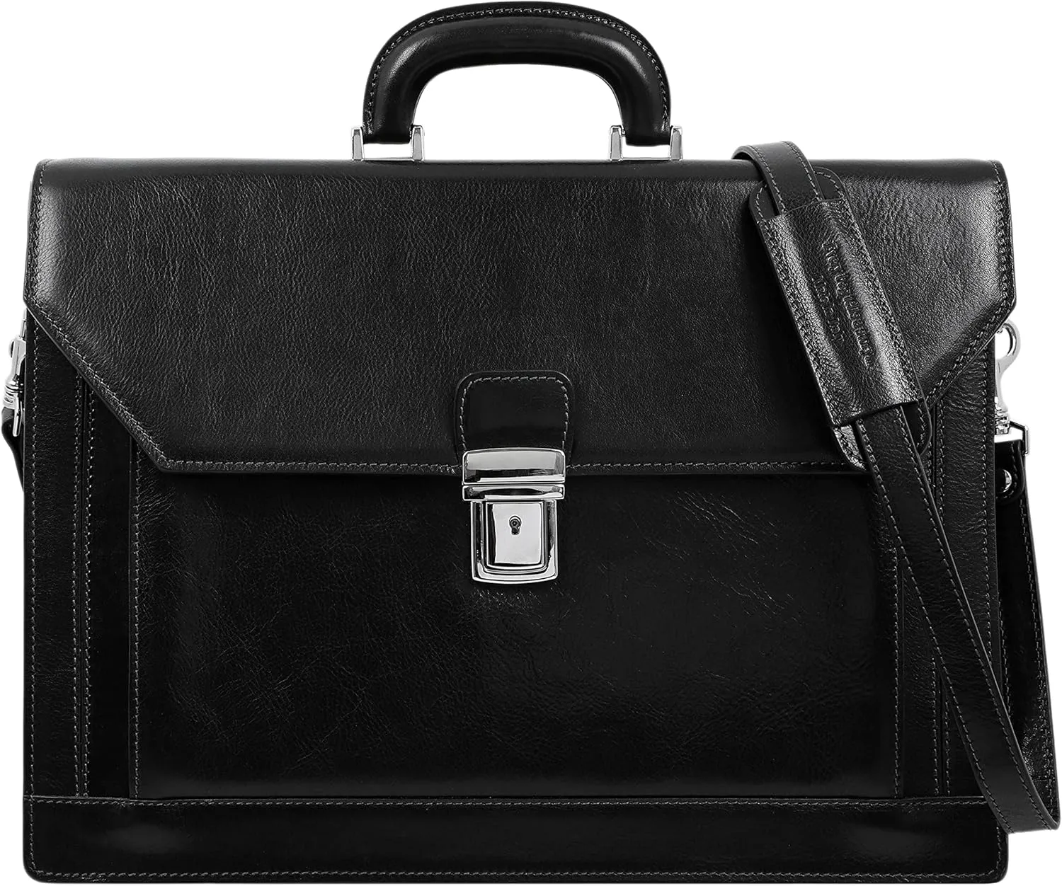 Time Resistance Leather Briefcase - Italian Handmade Laptop Bag - Work Bag for Men and Women - Attache - Computer Bag