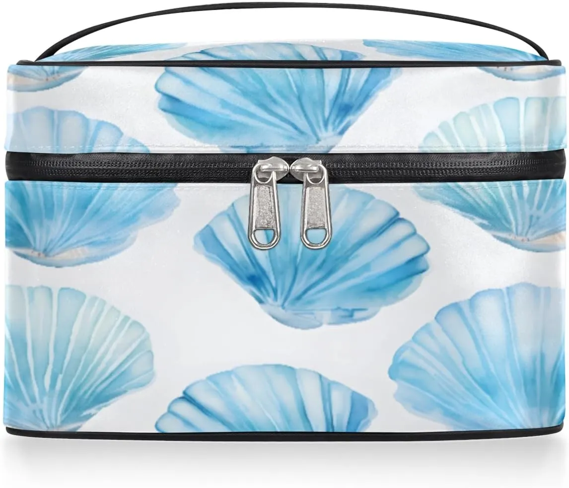 Toiletry Bags Sea Shell Large Capacity Travel Makeup Organizer Case, Shell Portable Toiletry Bag for Women Makeup Brush Bag Storage Bag