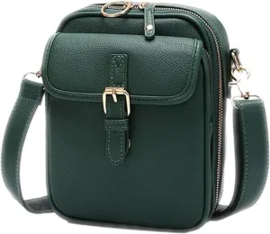 Tojoyride Crossbody Bag with Card Slots, Vintage Cross Body Shoulder Purse, Messenger Shoulder Leather Bags with Zipper