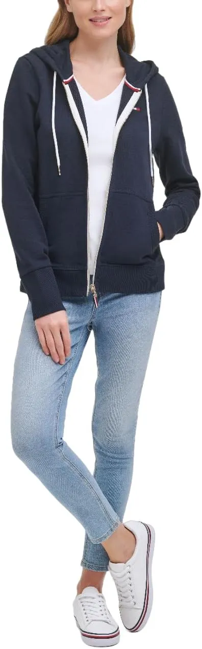 Tommy Hilfiger Women's Zip-up Hoodie – Classic Sweatshirt With Drawstrings and Hood