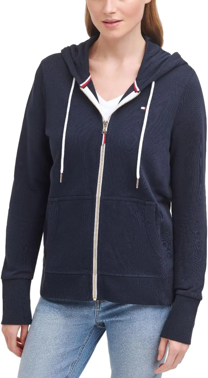 Tommy Hilfiger Women's Zip-up Hoodie – Classic Sweatshirt With Drawstrings and Hood