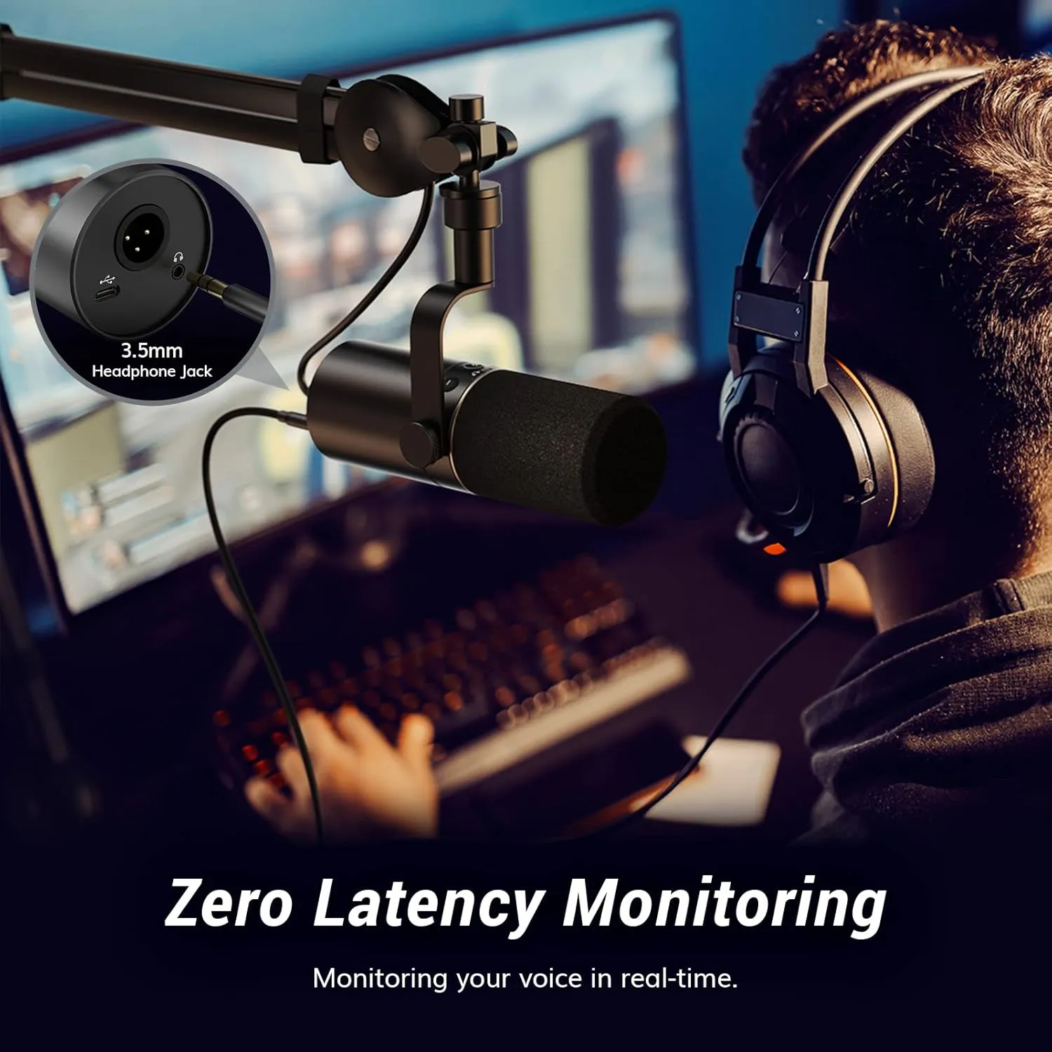 TONOR Dynamic Microphone, XLR/USB Microphone for Podcast, Recording, Streaming, Gaming, XLR Cardioid Studio Mic with Quick Mute, 3.5mm Headphone Jack, Volume Control, TD510