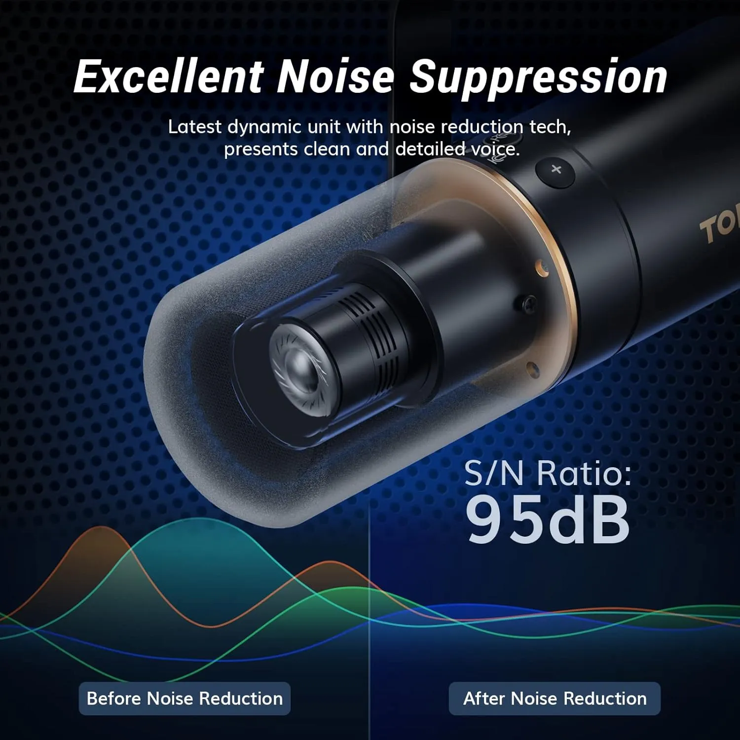 TONOR Dynamic Microphone, XLR/USB Microphone for Podcast, Recording, Streaming, Gaming, XLR Cardioid Studio Mic with Quick Mute, 3.5mm Headphone Jack, Volume Control, TD510