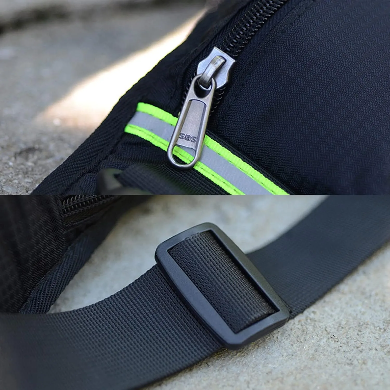 TOPTIE Custom Printed Black Waist Bags with Water Bottle Holder, Unisex Fanny Pack for Running, Climbing, Travel (Add Your Logo)