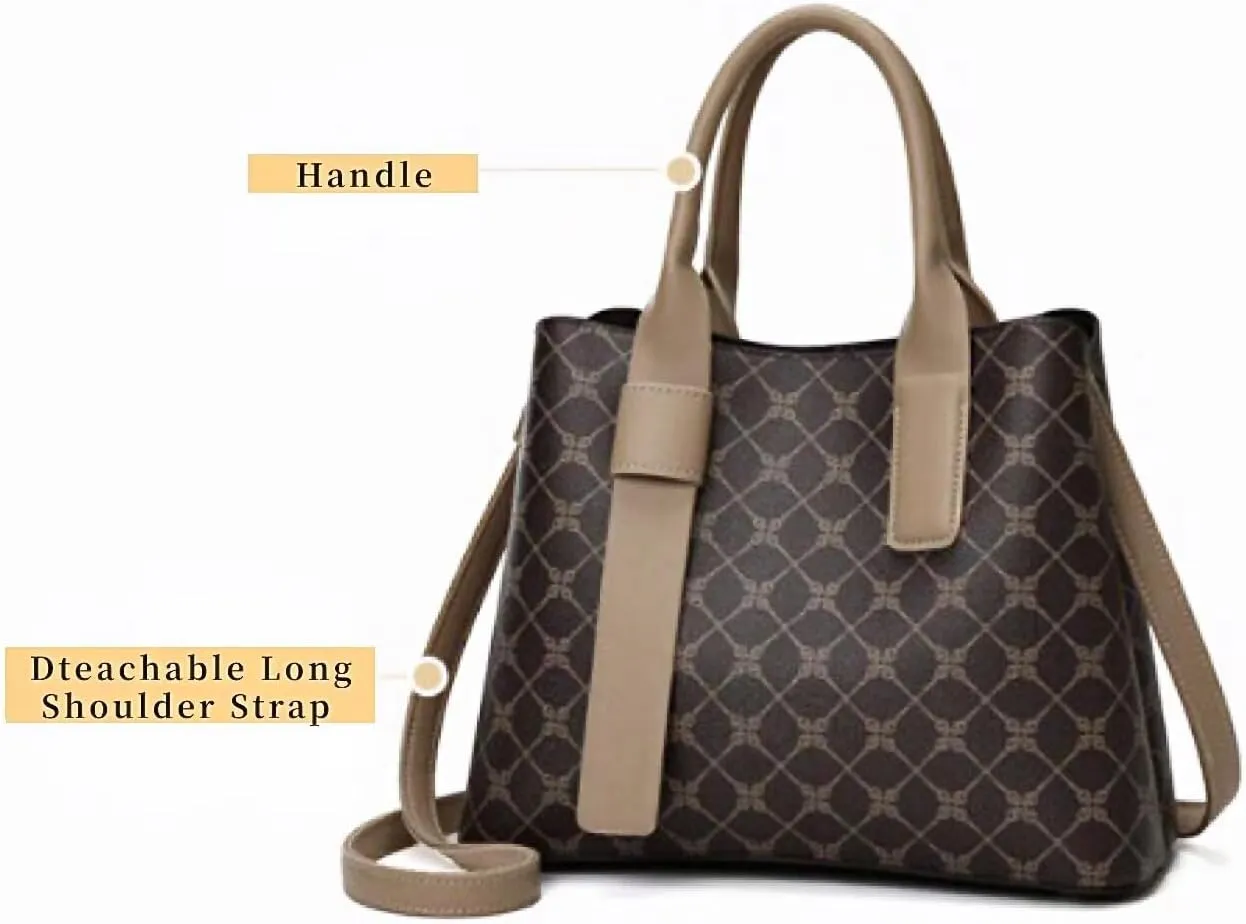 Tote Bag for Women Large Handbag Vegan Leather Shoulder Bag with Zipper Pockets Strap School Office Travel Essentials