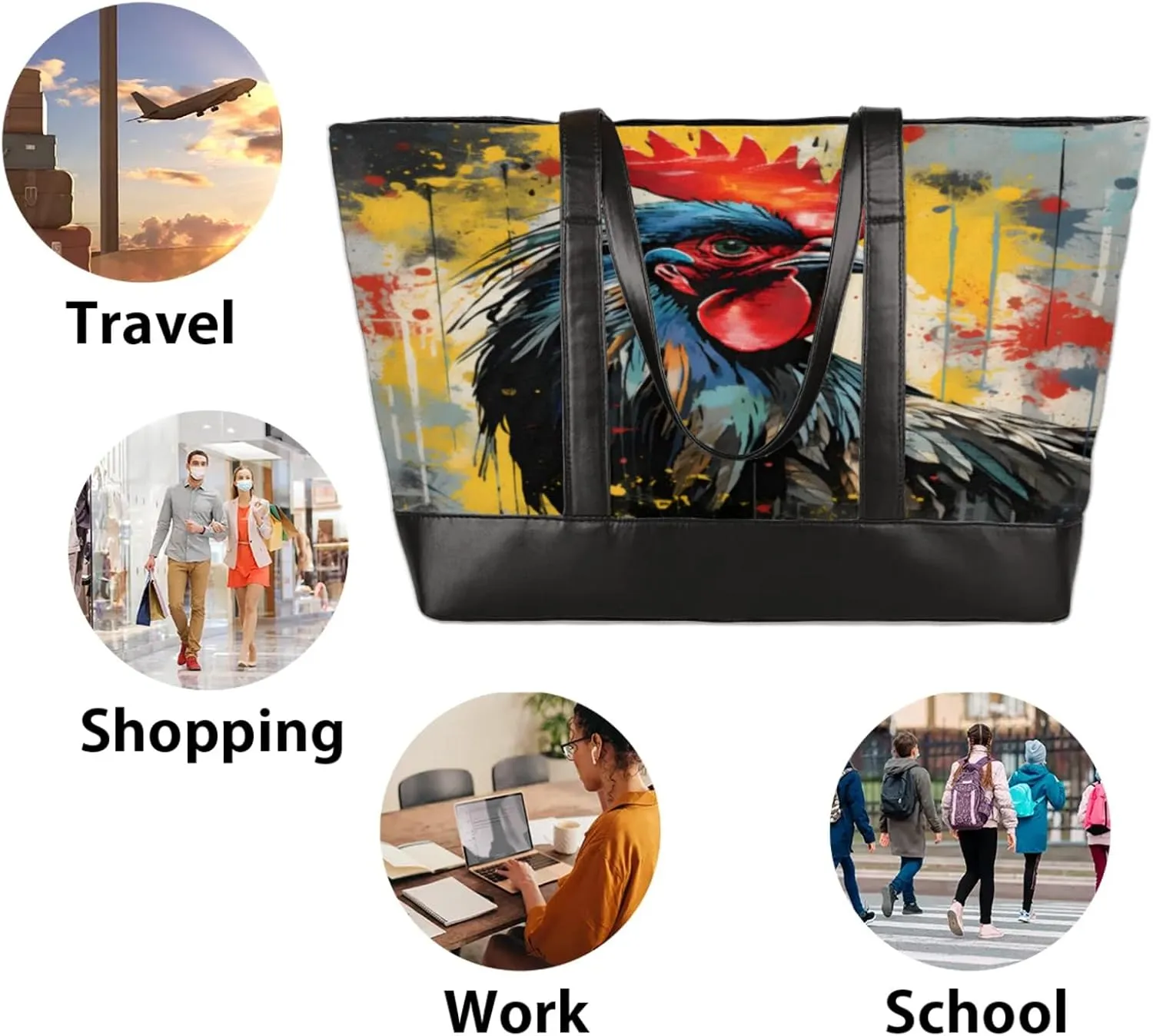 Tote Bag for Women with Zipper, Laptop Tote Bags Laptop Sleeve Case Shoulder Bag Messenger Bags