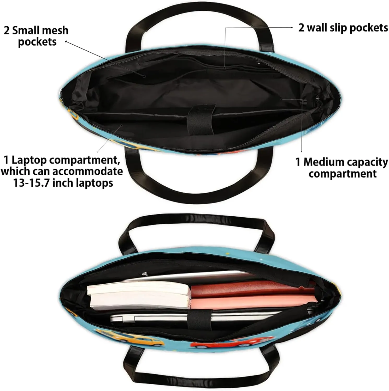 Tote Bag for Women with Zipper, Laptop Tote Bags Laptop Sleeve Case Shoulder Bag Messenger Bags