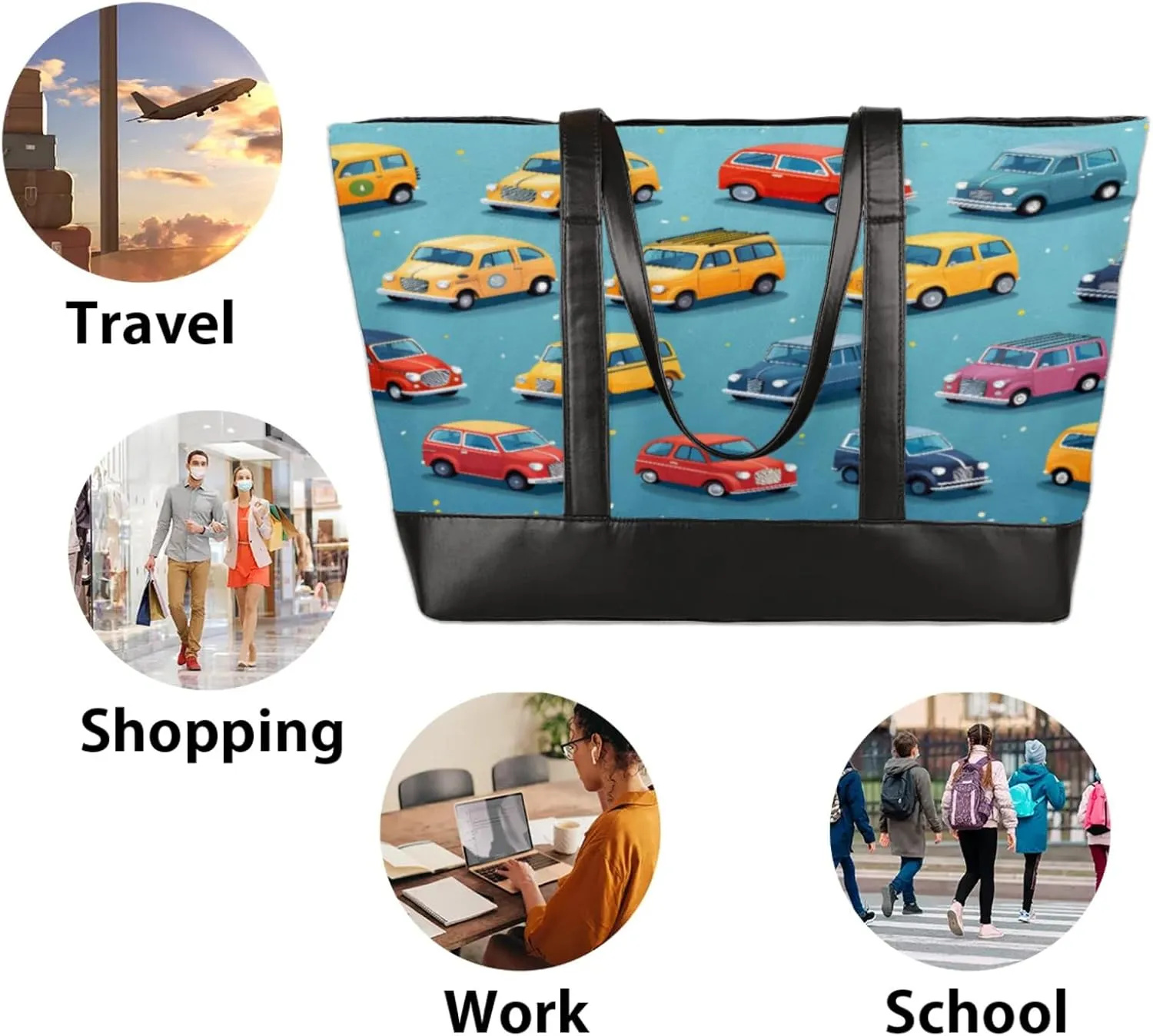 Tote Bag for Women with Zipper, Laptop Tote Bags Laptop Sleeve Case Shoulder Bag Messenger Bags