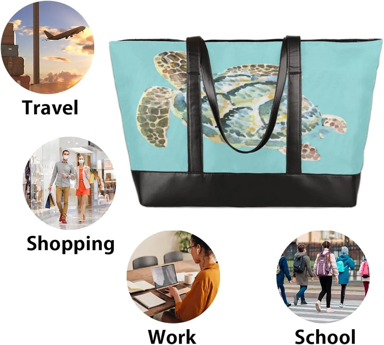 Tote Bag for Women with Zipper, Laptop Tote Bags Laptop Sleeve Case Shoulder Bag Messenger Bags