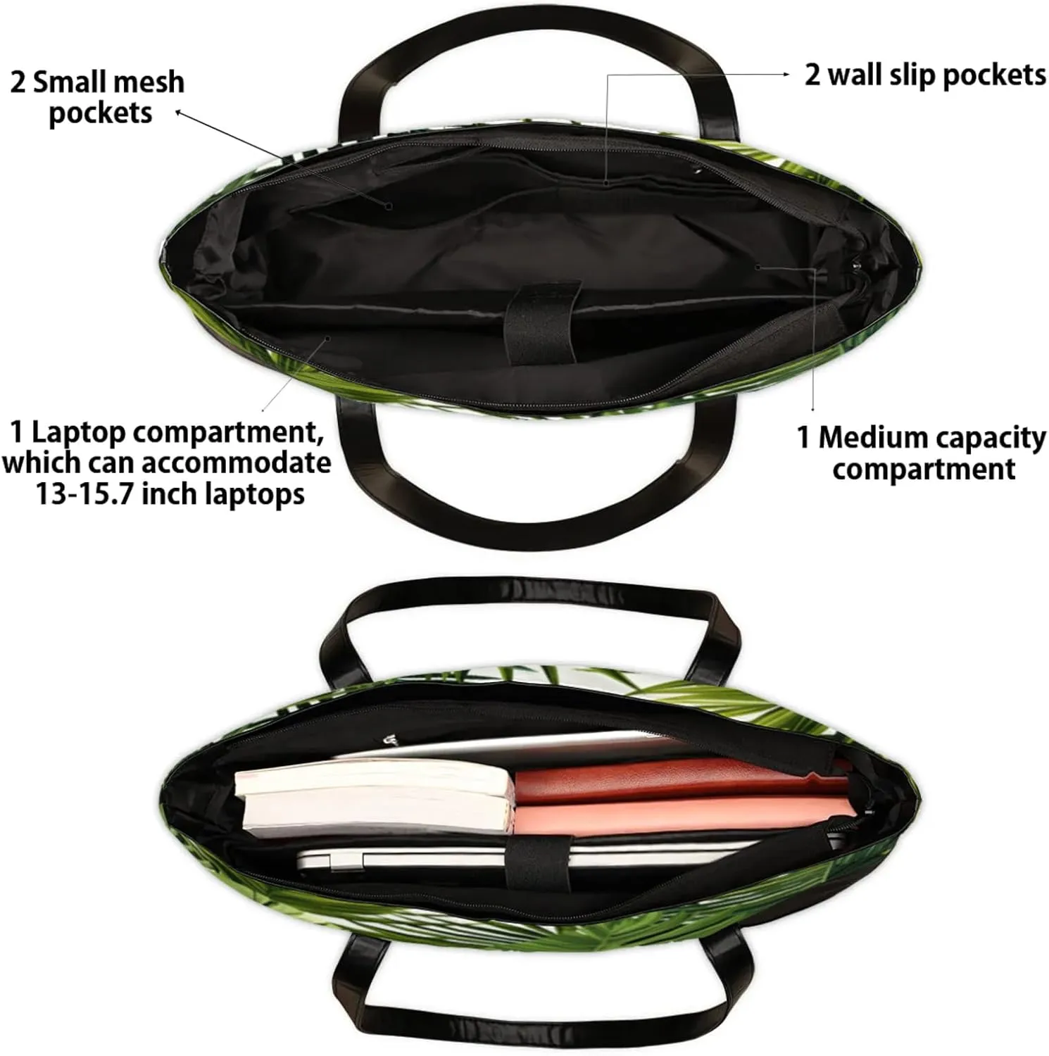 Tote Bag for Women with Zipper, Laptop Tote Bags Laptop Sleeve Case Shoulder Bag Messenger Bags