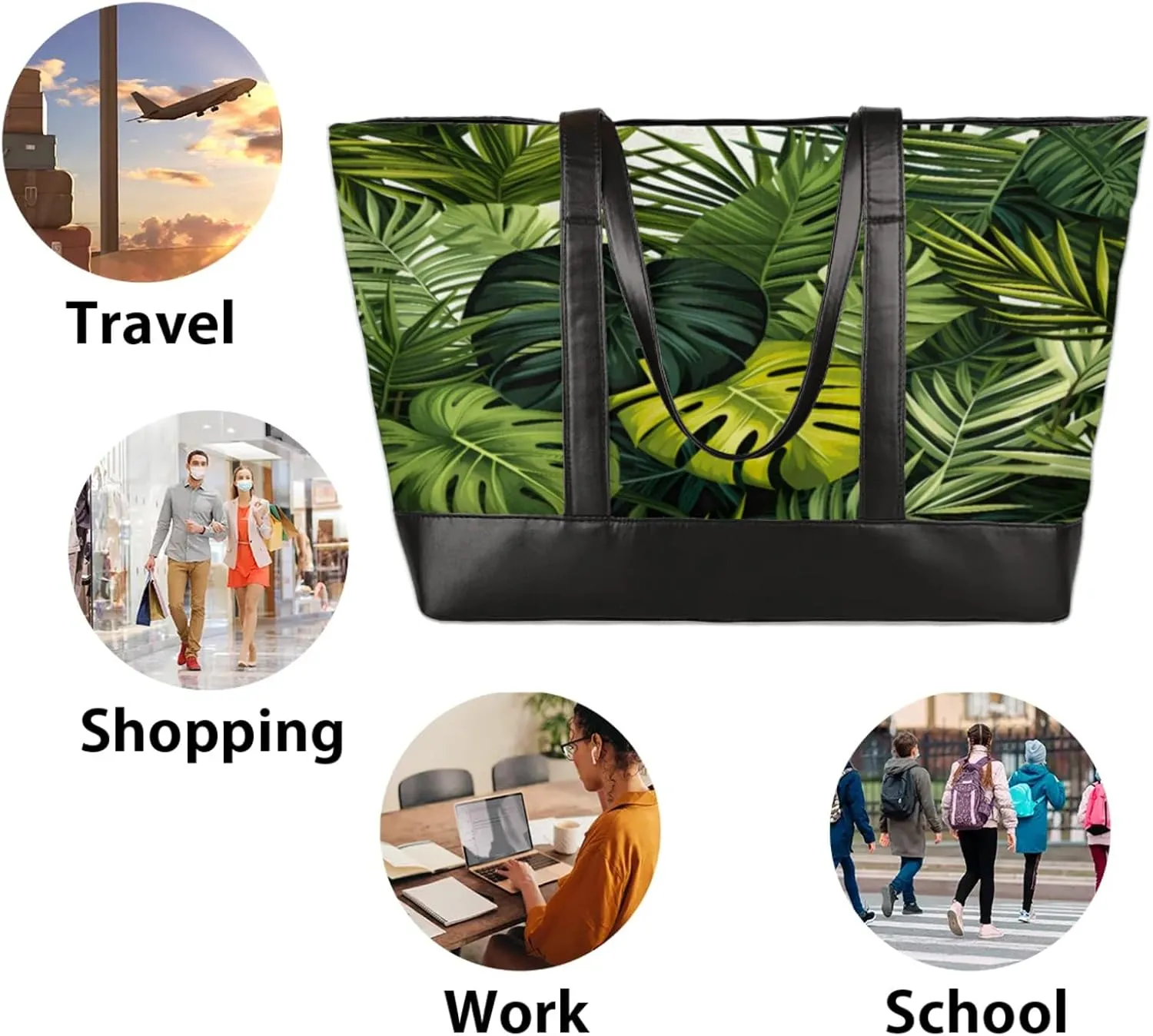 Tote Bag for Women with Zipper, Laptop Tote Bags Laptop Sleeve Case Shoulder Bag Messenger Bags
