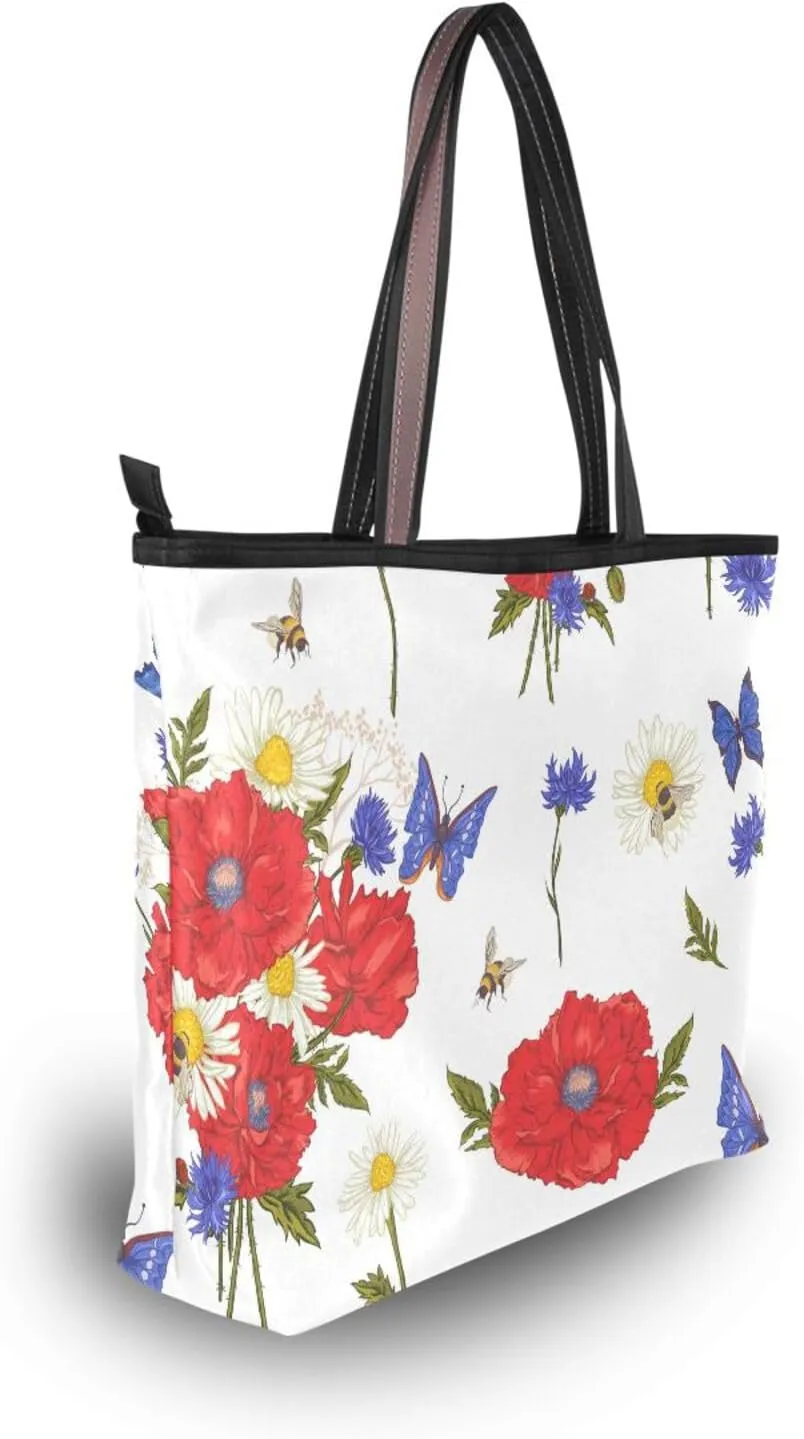 Tote Top Handle Shoulder Bag Butterfly Handbag - Large Tote Bags for Women Purses and Ladies Work Handbags Pattern 1