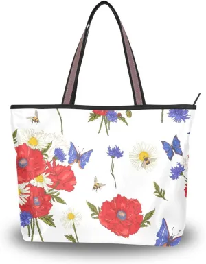 Tote Top Handle Shoulder Bag Butterfly Handbag - Large Tote Bags for Women Purses and Ladies Work Handbags Pattern 1