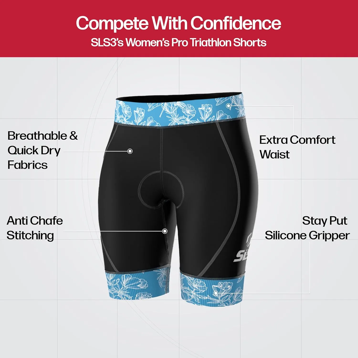 Triathlon Shorts Women, Premium FX Fabric - Womens Tri Shorts for All abilities. Super Comfy Womens Triathlon Shorts