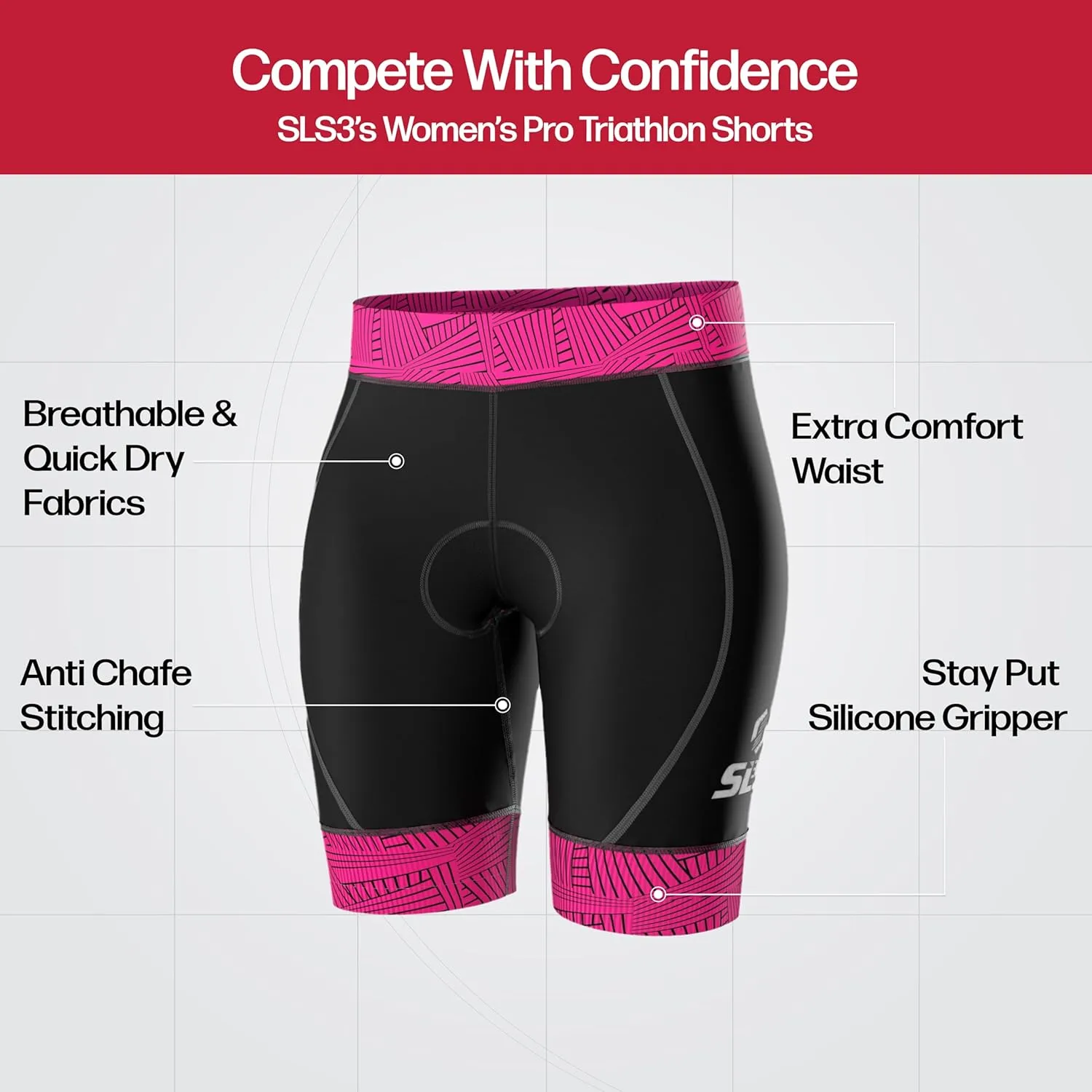 Triathlon Shorts Women, Premium FX Fabric - Womens Tri Shorts for All abilities. Super Comfy Womens Triathlon Shorts