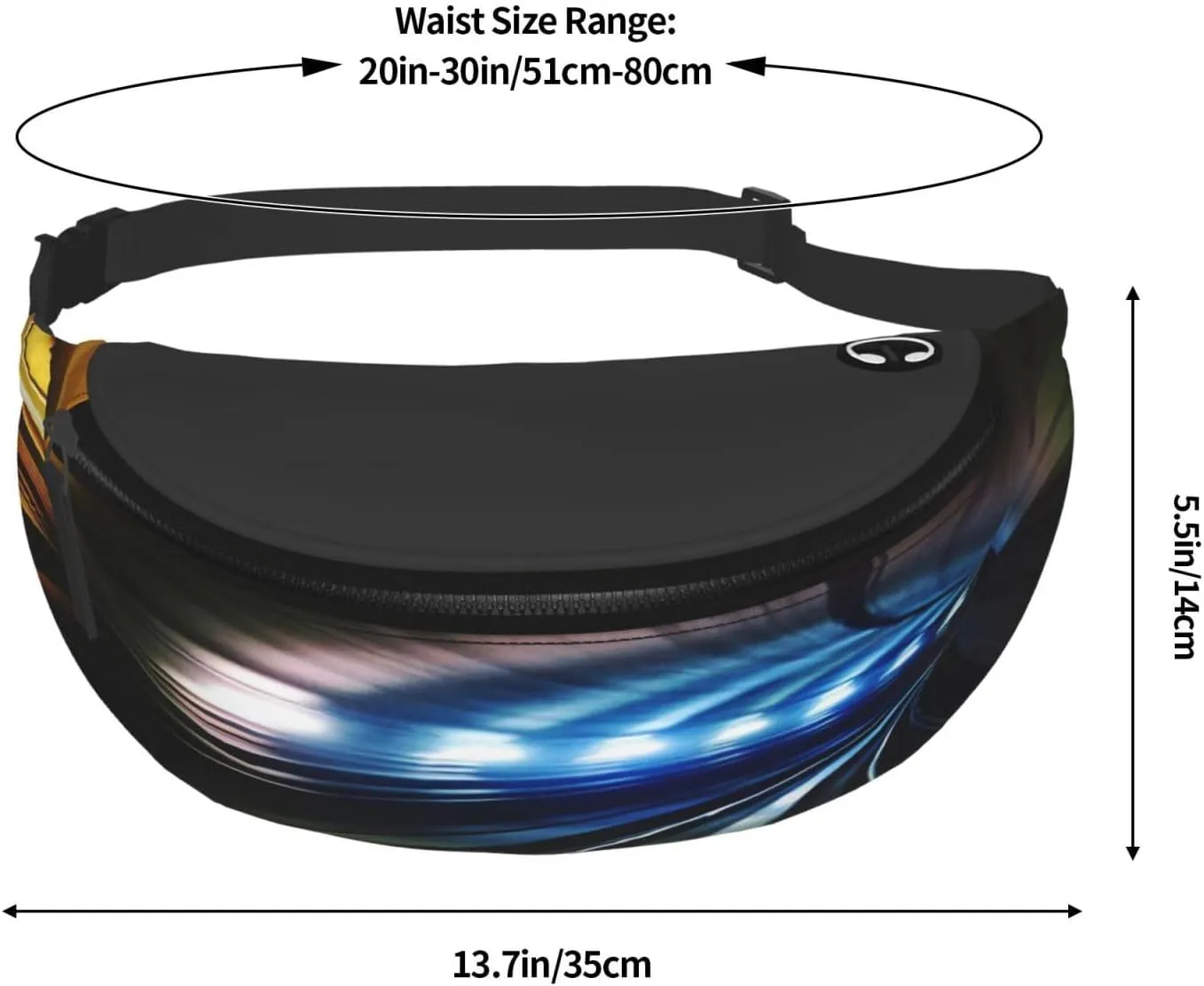 Tube Subway Underground Train Fanny Pack, Crossbody Waist Packs for Women Men Waist Bags with Adjustable Strap for Travel Running Hiking Sport