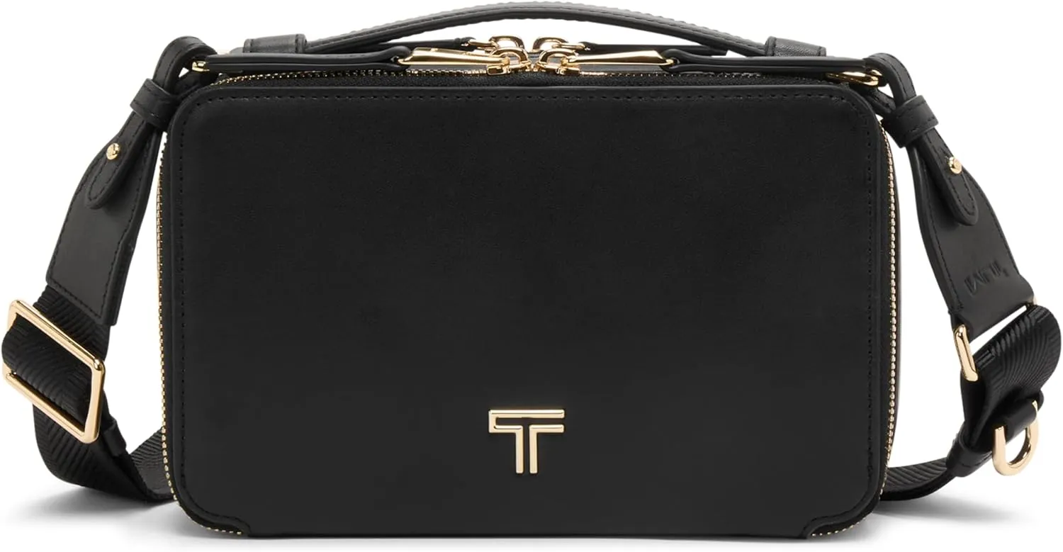 TUMI - Voyageur Myla Crossbody - Stylish Shoulder Bag with Key Leash, Card Pockets & More - Everyday Women's Crossbody Purse - Black, Light Gold Hardware