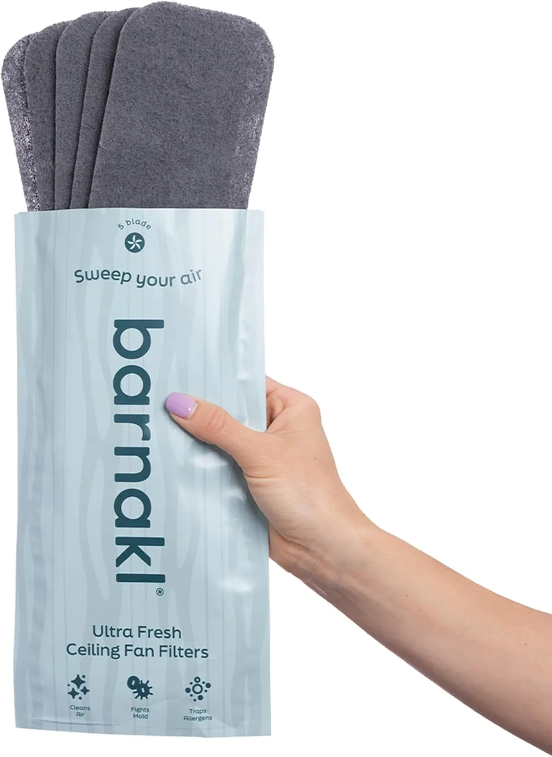 Ultra Fresh Ceiling Fan Filters | Made with Zeolite and Coconut Shell Carbon to Trap All Odors and Airborne Contaminants | Fits All Ceiling Fans (5-Pack)