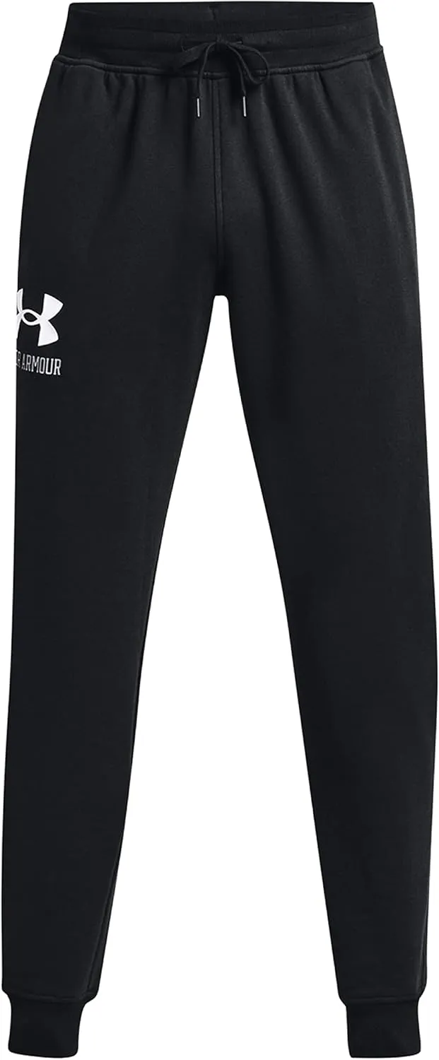 Under Armour Men's UA Rival Fleece Graphic Joggers 1373411 (Large, Black/Steel-001)
