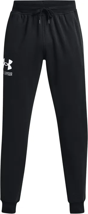 Under Armour Men's UA Rival Fleece Graphic Joggers 1373411 (Large, Black/Steel-001)