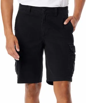 UNIONBAY Mens Midweight Flex Waist Cargo Shorts (Black, 36)