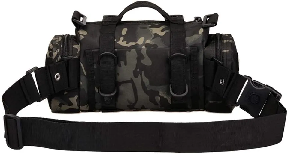 UNISTRENGH Utility 3P Military Tactical Duffle Waist Bags MOLLE Assault Shoulder Backpack Multifunction EDC Pouches Heavy Duty Fanny Packs (Black-Scorpion camouflage)