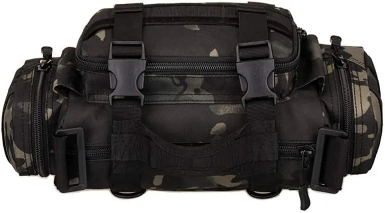 UNISTRENGH Utility 3P Military Tactical Duffle Waist Bags MOLLE Assault Shoulder Backpack Multifunction EDC Pouches Heavy Duty Fanny Packs (Black-Scorpion camouflage)
