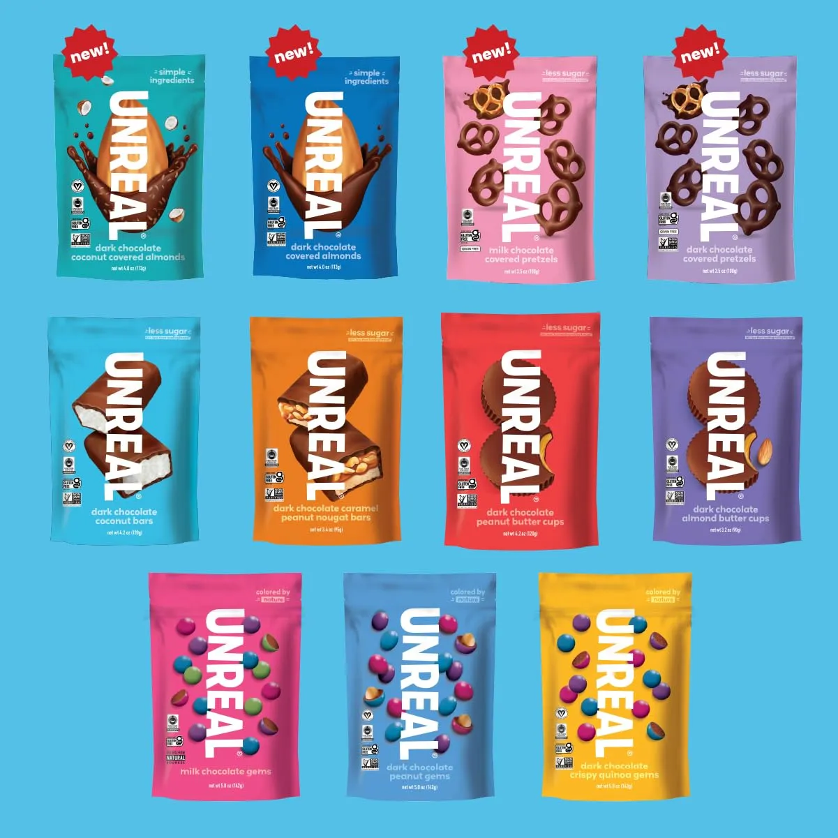 UNREAL Dark Chocolate Coconut Bars (3 Value Size Bags) | Vegan, 3g Sugar, & 3 Simple Ingredients | Non-GMO, Gluten Free, & Fair Trade | 9.5oz each