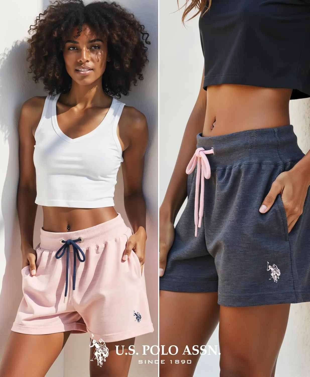 U.S. Polo Assn. Womens Sweat Shorts with Pockets - French Terry Pajama Lounge Shorts for Women