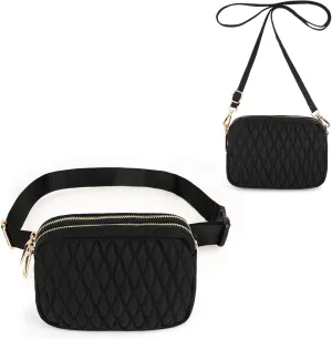 UTO Fanny Pack for Women 5 Ways Convertible Chest Bag Waterproof Fashion Lightweight Travel Waist Pack Purse