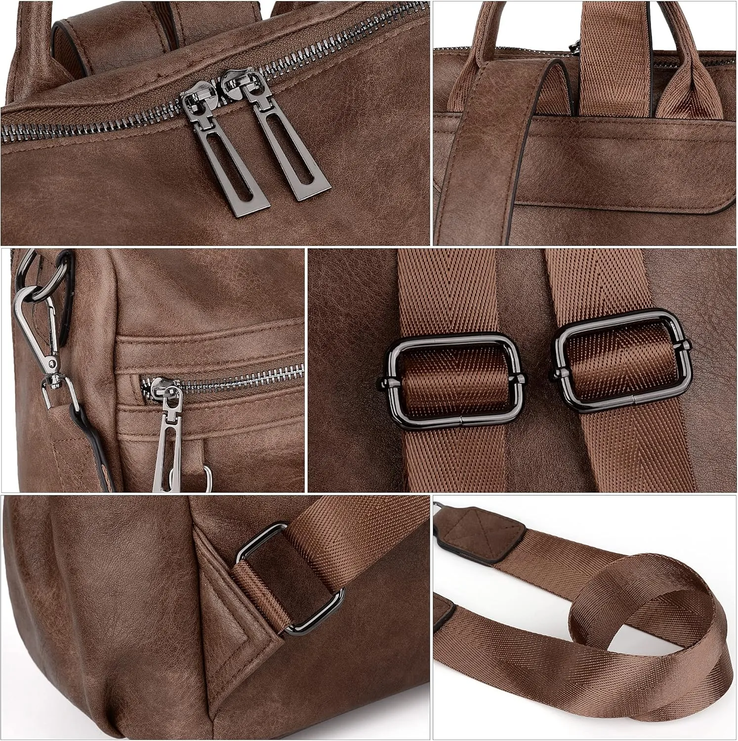 UTO Women Backpack Purse Leather Vegan Ladies Fashion Designer Rucksack Convertible Travel Shoulder Bag with Tassel