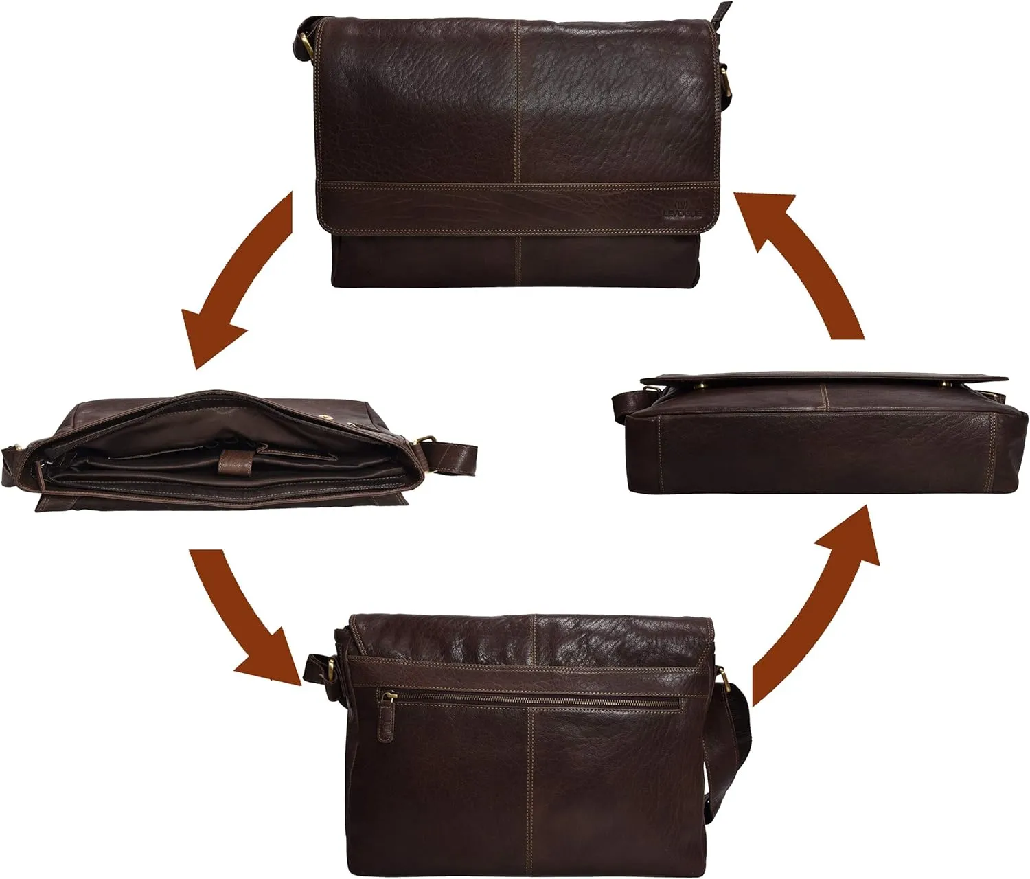 VALENCHI 14" Leather Messenger Bag
