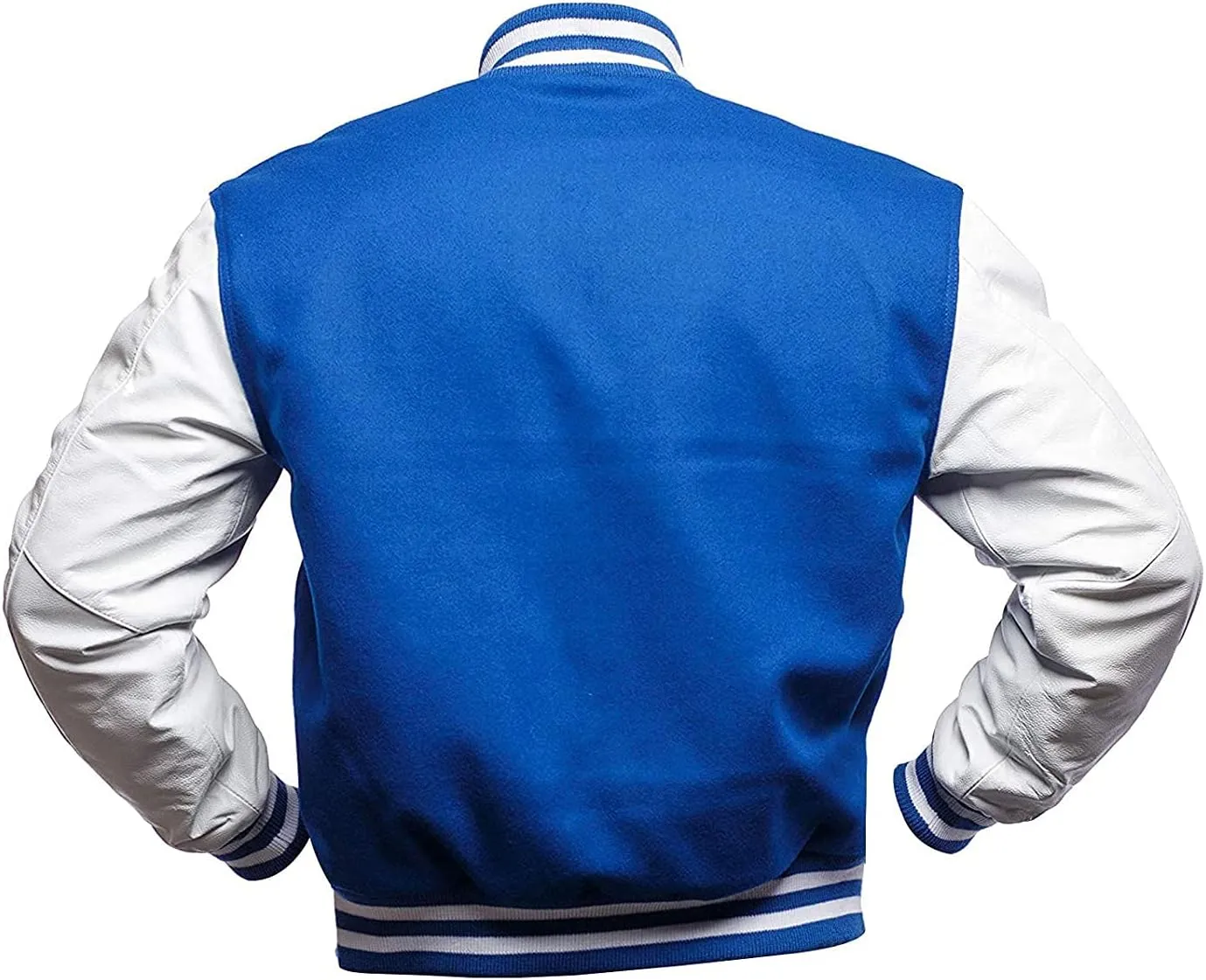 Varsity Blank Baseball College Bomber High School Plain Letterman Jacket Leather Sleeves Wool Coat