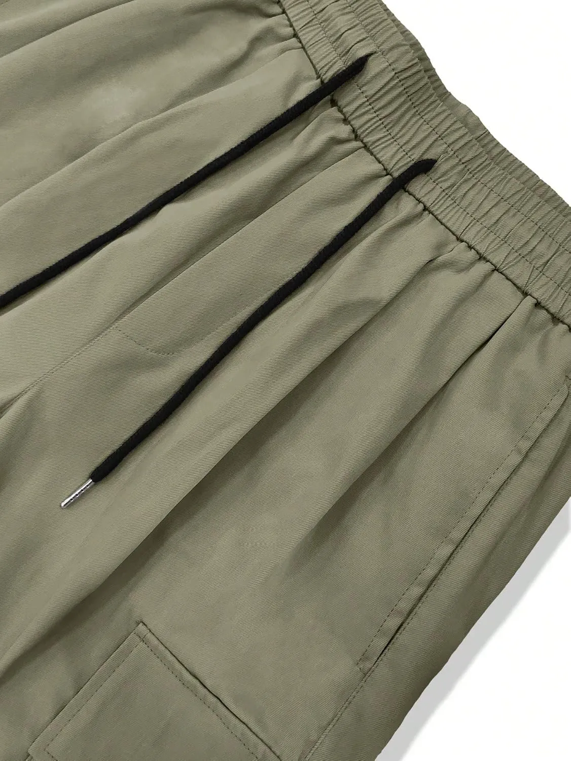 Verdusa Men's Drawstring Waist Pocket Side Loose Cargo Pants Baggy Joggers