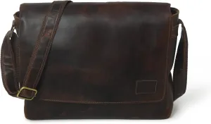 Vintage Leather Crossbody Messenger Bag for Men 17" Laptop Computer Case Business Travel Work Shoulder Bag | Ideal for gifts | Gift for him