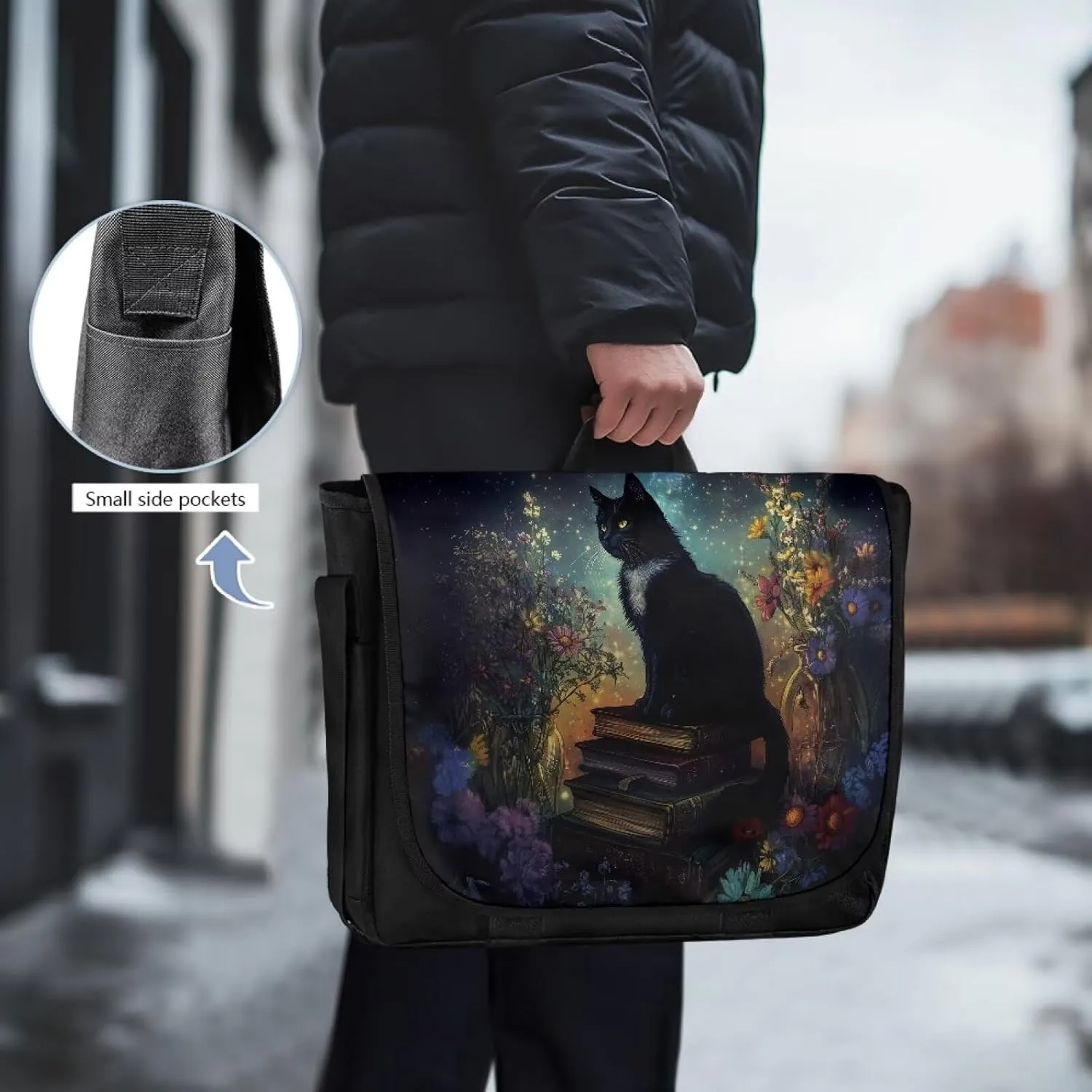 Vintage Women Crossbody Bag Men Flap Messenger Bag with Adjustable Strap Classic Large Satchel for Casual Work