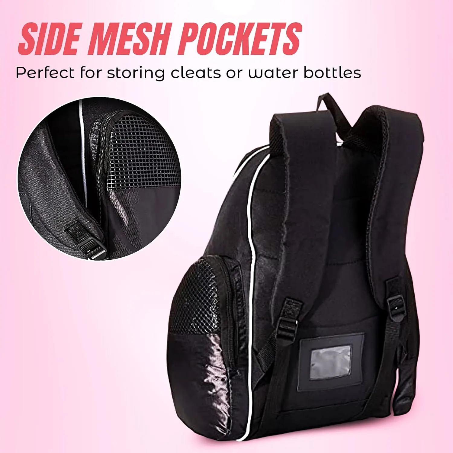 Vizari Solano Soccer Backpack With Ball Compartment and Vented Ball Pocket and Mesh Side Cargo Pockets for Adults and Teens