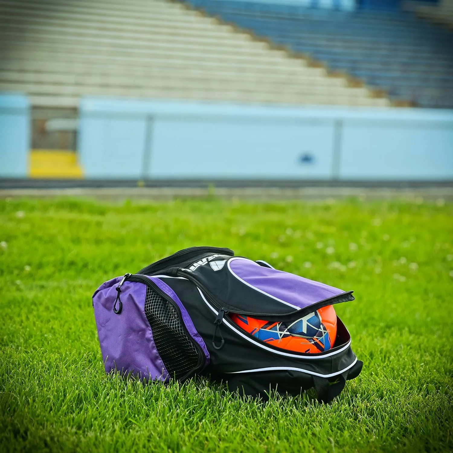 Vizari Solano Soccer Backpack With Ball Compartment and Vented Ball Pocket and Mesh Side Cargo Pockets for Adults and Teens